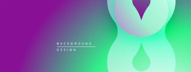 Soyut eğim arkaplanı. Mor renkten yeşile geçiş. Üst üste binen şekiller görsel ilgi yaratıyor. Dijital kullanım için minimalist tasarım.