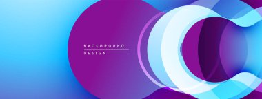 Soyut akışkan şekiller, canlı mavi mor gradyan. Modern tasarım, pürüzsüz kıvrımlar dinamik görsel efekt yaratır. Minimalist estetik.