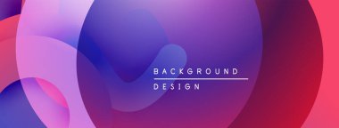Soyut sıvı şekiller, canlı mor renkler, modern tasarım. Gradyan renkler kusursuz bir şekilde harmanlanarak dinamik görsel efekt oluşturur.