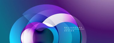 Soyut akışkan şekiller, canlı renklerin karışımı. Modern tasarım, pürüzsüz gradyanlar dinamik görsel efekt yaratır. Mor, mavi renkler kompozisyona hakim..