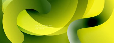 Soyut sıvı şekiller, canlı yeşil renkler, modern tasarım. Pürüzsüz gradyanlar dinamik bileşim oluşturur, yumuşak ışıklandırma efekti.