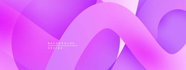 Soyut arkaplan mor, pembe renkler akar. Yumuşak şekiller dinamik görsel doku yaratır. Minimalist tasarım, modern estetik.