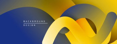Soyut sıvı şekilleri, sarı, donanma eğilimleri. Modern tasarım elementleri dinamik görsel etki yaratır. Minimalist estetik.