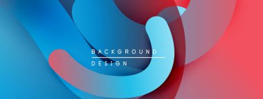 Soyut akışkan şekiller, canlı maviler, kırmızılar dinamik arkaplan oluşturur. Modern tasarım elementleri akıcılık ve derinlik öneriyor.