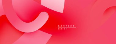 Soyut kırmızı arkaplan. Üst üste binen şekiller dinamik ve modern görsel efektler yaratır. Yumuşak eğimler derinlik ve doku sunar.