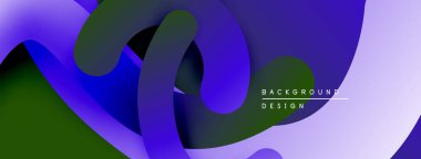 Soyut sıvı şekiller, canlı mor renkler, koyu yeşil aksanlar. Modern tasarım, pürüzsüz gradyanlar dinamik bileşim oluşturur.
