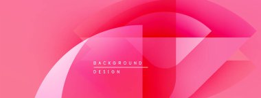 Soyut pembe tasarım. Üst üste binen şekiller dinamik görsel efekt yaratır. Çeşitli projeler için modern arkaplan.