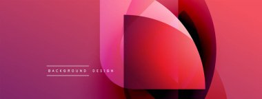 Soyut geometrik şekiller örtüşüyor, canlı mor renkler, kırmızı renkler yaratıyor. Arkaplan, pankart ve sunumlar için modern tasarım ögesi.