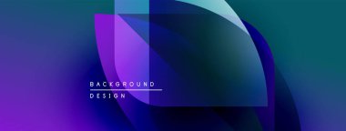 Soyut gradyanlar çakışıyor, dinamik görsel etki yaratıyor. Mavi, mor renkler kompozisyona hakim. Metin arkaplan tasarımı okur.