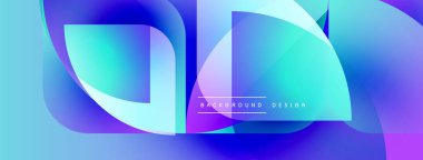 Soyut sıvı şekiller, canlı mavi renkler, modern tasarım. Gradyan renkler dinamik görsel efekt yaratır. Minimalist kompozisyon.