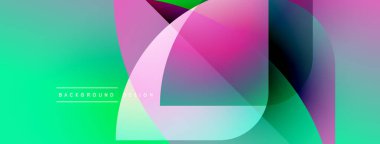 Soyut renkli şekiller dinamik gradyan arkaplan oluşturur. Modern tasarım elementleri yenilik ve enerji öneriyor.