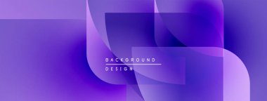Soyut mor tasarım katmanlı şekiller, gradyanlar içerir. Modern estetik dijital arkaplanlar ve sunumlar için uygundur.