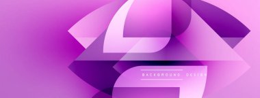 Soyut pembe geometrik arkaplan. Üst üste binen şekiller dinamik görsel doku yaratır. Modern tasarım öğeleri yenilik ve stil önerir.