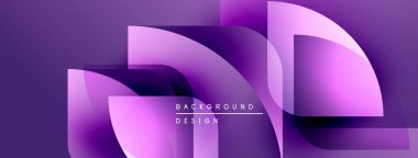 Soyut mor tasarım, üst üste binen kıvrımlı şekiller. Renkler modern görsel efekt yaratır. Metin arkaplan tasarımı okur.