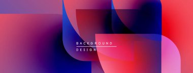 Soyut şekiller canlı renkleri harmanlarlar. Pembe, mor, mavi dinamik kompozisyon yaratır. Arka planlar için modern tasarım ögesi.