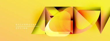 Soyut sarı tasarım üst üste binen katmanlar, gradyanlar, geometrik şekiller. Modern tarz, canlı renkler dinamik görsel efekt yaratır.
