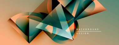 Soyut geometrik şekiller örtüşür, dinamik görsel efekt yaratır. Renkler harmanlanmış, turuncu, kahverengi, modern arkaplan tasarımı.