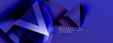 Soyut geometrik şekiller, canlı mavi renkler, dinamik kompozisyon. Modern tasarım elementleri parlak görsel etki yaratır.