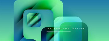 Soyut geometrik şekiller, canlı yeşil mavi gradyan. Modern tasarım elementleri dinamik görsel doku oluşturur. Minimalist stil.