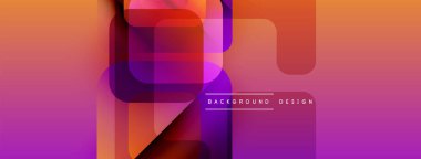 Soyut gradyan şekiller örtüşür ve dinamik görsel efekt yaratır. Sıcak renkler baskın, mor turuncu tonlara karışıyor. Modern tasarım ögesi.