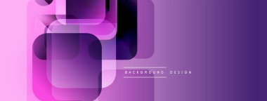 Soyut geometrik desen. Mor gradyanlar katmanlı dikdörtgenler oluşturur, arka planlar için modern tasarım elementleri. Minimalist estetik.