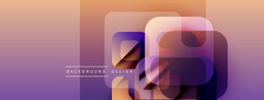 Soyut geometrik şekiller örtüşüyor, canlı mor, turuncu renkler yaratıyor. Modern tasarım elementleri dijital sanat, arkaplan dokusu.