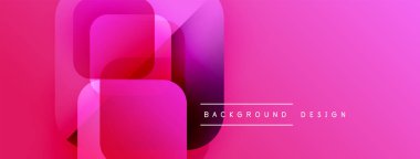 Soyut geometrik bileşim. Canlı pembe, mor renkler katmanlı kareler oluşturur. Arkaplan ve afişler için modern tasarım ögesi.