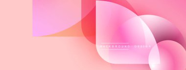 Soyut pembe arka plan. Üst üste binen şekiller modern, akışkan tasarım yaratır. Yumuşak eğimler, düz eğriler görsel dokuyu tanımlar.