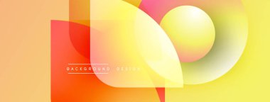 Soyut, enerjik bir arkaplan. Üst üste binen şekiller sıcak renk değişimleri yaratır. Modern tasarım elementleri enerji ve yenilik öneriyor.