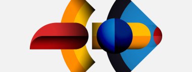 Soyut şekiller örtüşür, canlı renk karışımları yaratır. Yumuşak eğimler ışık, derinlik ve modern tasarım estetiğini akla getiriyor.