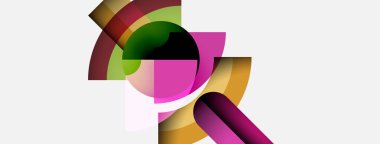 Soyut kompozisyon. Üst üste binen renkli kavisler dinamik görsel efekt yaratır. Modern tasarım, gradyanlar, yumuşak şekiller mevcut.