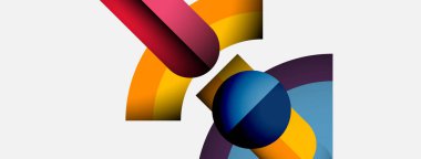 Soyut şekiller örtüşür, canlı renk karışımları yaratır. Modern tasarım pürüzsüz eğimlere ve dinamik bileşimlere sahiptir. Minimalist estetik.