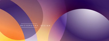 Soyut renkli şekiller örtüşür ve canlı bir zemin oluşturur. Gradyan renkler düzgün bir şekilde harmanlanarak modern estetik sunuyor..