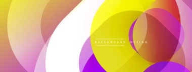 Soyut renkli katmanlar dinamik görsel efekt yaratır. Üst üste binen daireler modern arkaplan tasarımı, canlı renkler sunar.