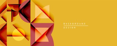 Soyut geometrik bileşim. Üst üste binen şekiller, dinamik görsel ilgi yaratır. Sıcak renk paleti, turuncu, sarı ve kahverengi renklerle tasarıma hükmediyor. Modern estetik.