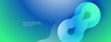 Soyut mavi yeşil gradyan tasarımı. Akan şekiller modern görsel etki yaratır. Dijital projeler için minimalist arkaplan.