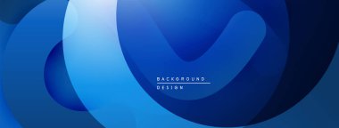 Soyut mavi katmanlar modern zemin oluşturur. Düz şekiller örtüşüyor, derinlik sunuyor, görsel ilgi gösteriyor. Minimalist tasarım.