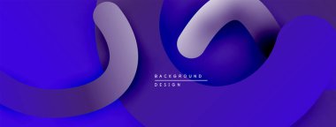 Soyut sıvı şekilleri, mor gradyanlar dinamik arkaplan oluşturur. Modern tasarım elementleri hareket ve derinlik öneriyor. Minimalist estetik.