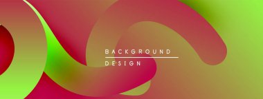 Soyut renkli arkaplan. Yumuşak eğimler, akışkan şekiller modern tasarım yaratır. Canlı renkler pürüzsüz harmanlanır.