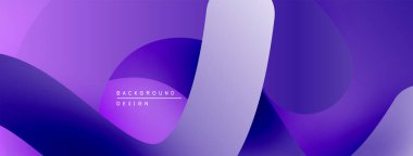 Soyut mor eğimler akışkan şekiller yaratır. Modern tasarım dinamik, pürüzsüz ve zarif hissettiriyor. Minimalist arkaplan çeşitli projelere uyar.