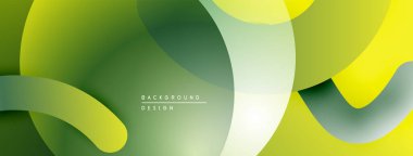 Soyut sıvı şekiller, canlı yeşiller, sarılar modern arka plan oluşturur. Yumuşak gradyanlar, üst üste binen formlar dinamik görsel doku sunar.