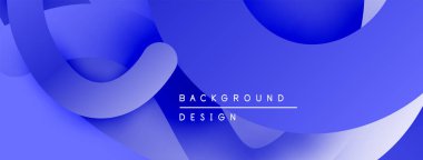 Soyut mavi arkaplan. Pürüzsüz akış şekilleri dinamik görsel efektler yaratır. Metin kaplamalı minimalist tasarım. Modern estetik.