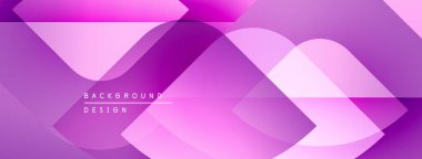 Soyut mor arkaplan. Üst üste binen geometrik şekiller modern tasarım yaratır. Renkler derinlik ve doku ekler. Minimalist estetik.