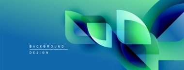 Soyut mavi arkaplan, katmanlı akışkan şekiller. Gradyan renkler dinamik görsel efekt yaratır. Modern tasarım ögesi.