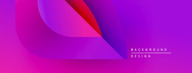 Soyut gradyan şekiller örtüşüyor, canlı mor, kırmızı renkler yaratıyor. Minimalist tasarım metin arkaplanı, tasarım içerir. Modern estetik.