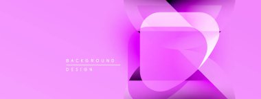 Soyut pembe arka plan. Üst üste binen şekiller dinamik görsel efekt yaratır. Modern tasarım elementleri pürüzsüz eğimler sunar.