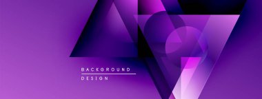 Soyut mor tasarım geometrik şekiller, gradyanlar, üst üste binen katmanlar içerir. Dijital projeler için modern arkaplan.