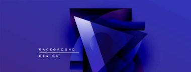 Soyut mavi tasarım katmanlı geometrik şekiller içerir. Modern estetik, arka planlar, sunumlar, dijital sanat için uygun.