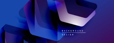 Soyut mavi tasarım katmanlı şekiller, gradyanlar, dinamik bileşimler içerir. Arka planlar ve sunumlar için modern estetik.