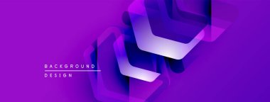 Mor soyut arka plan katmanlı geometrik şekiller. Modern tasarım elementleri dinamik görsel efekt yaratır.